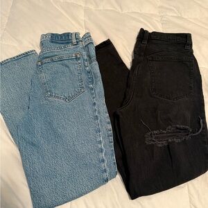 Abercrombie & Fitch Light Blue Wash and Black 90’s Straight Jeans Set